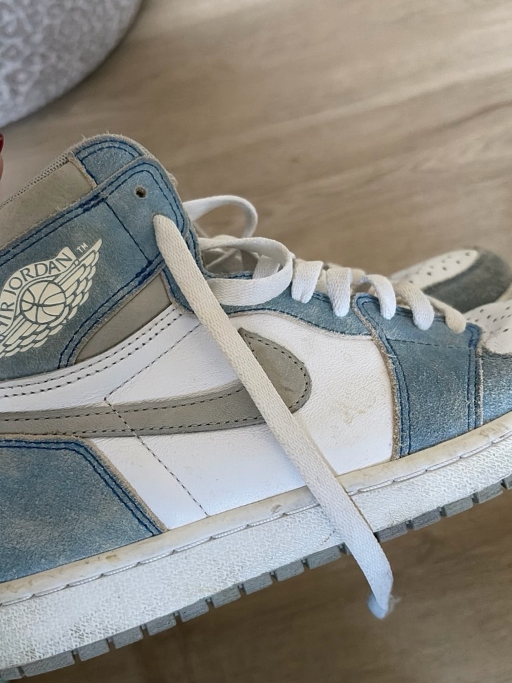 Jordan High-Top Sneakers - Light Blue, White & Gray